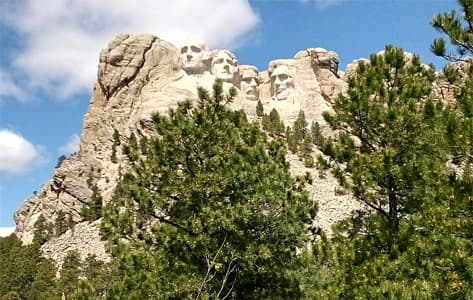 Washington, Jefferson, Roosevelt y Lincoln en el Monte Rushmore